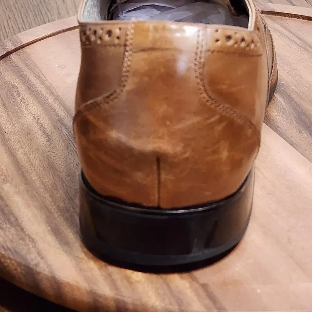 Stacy Adams Dress Shoes Mens Size 11 Brown Leather Brogue Wingtip 24738-221